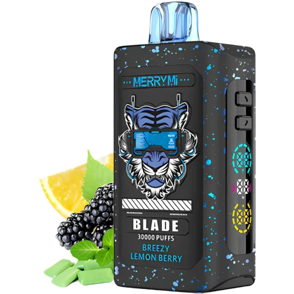 Jednorazowy e-papieros Blade 30K smak Breezy Lemon Berry (cytryna z owocami leśnymi).