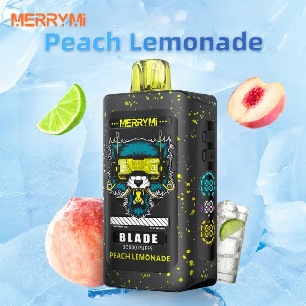 Jednorazowy e-papieros Blade 30K smak Peach Lemonade (brzoskwiniowa lemoniada).