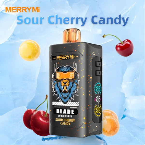 Jednorazowy e-papieros Blade 30K smak Sour Cherry Candy (kwaśne cukierki wiśniowe).