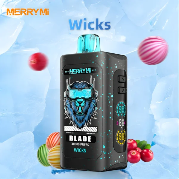 Jednorazowy e-papieros Blade 30K smak Wicks (miętowo-ziołowy).