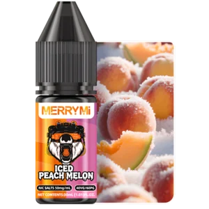 E-liquid Iced Peach Melon 30ml 5% nikotyny. Chłodzący płyn do wapowania o smaku brzoskwini i melona.