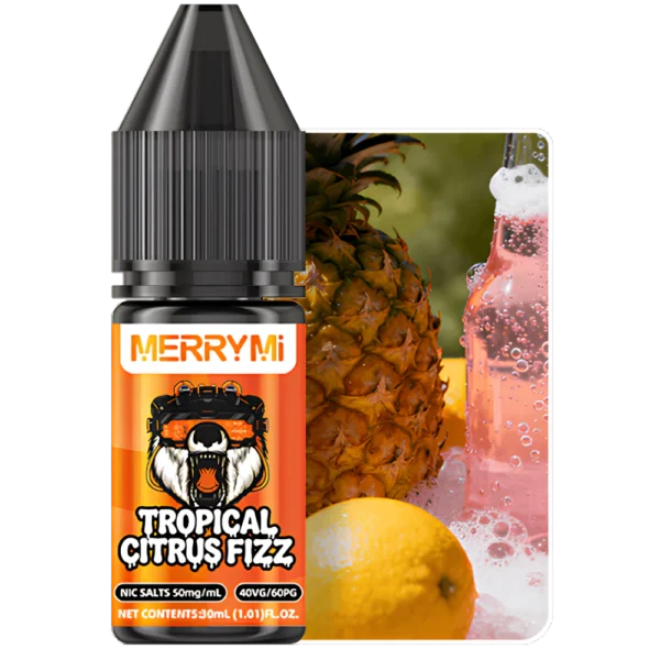 E-liquid Tropical Citrus Fizz 30ml 5% nikotyny. Płyn do e-papierosa o smaku musujących owoców tropikalnych i cytrusów.